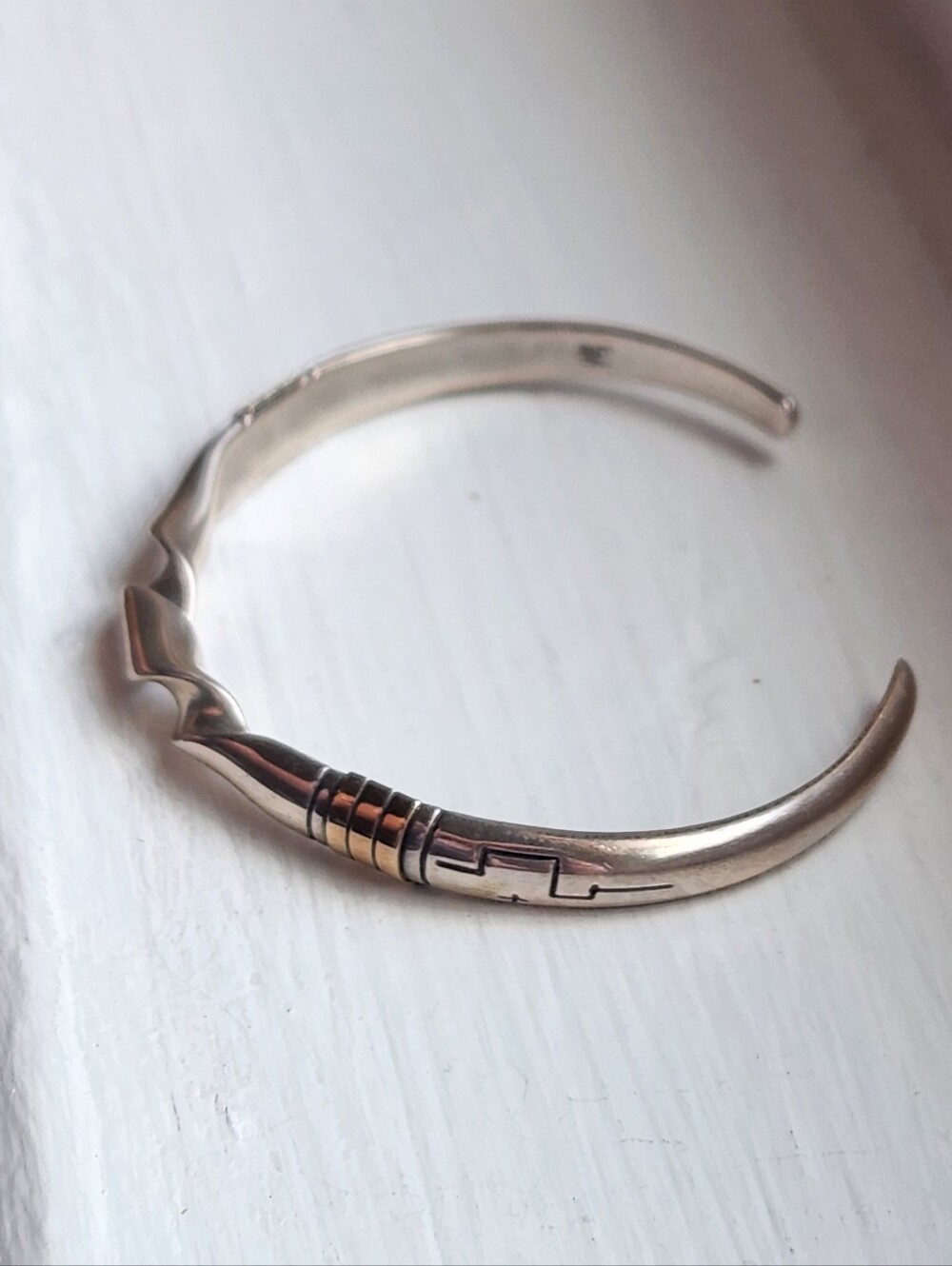 STERLING 14K RODERICK & MARILYN TENORIO CAROLYN POLLACK RELIOS CUFF BRACELET - Picture 9 of 12